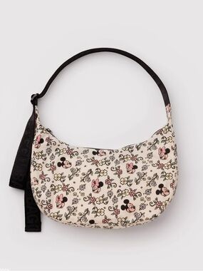 BAGGU x Disney Mickey & Minnie Floral Crescent Shoulder Bag